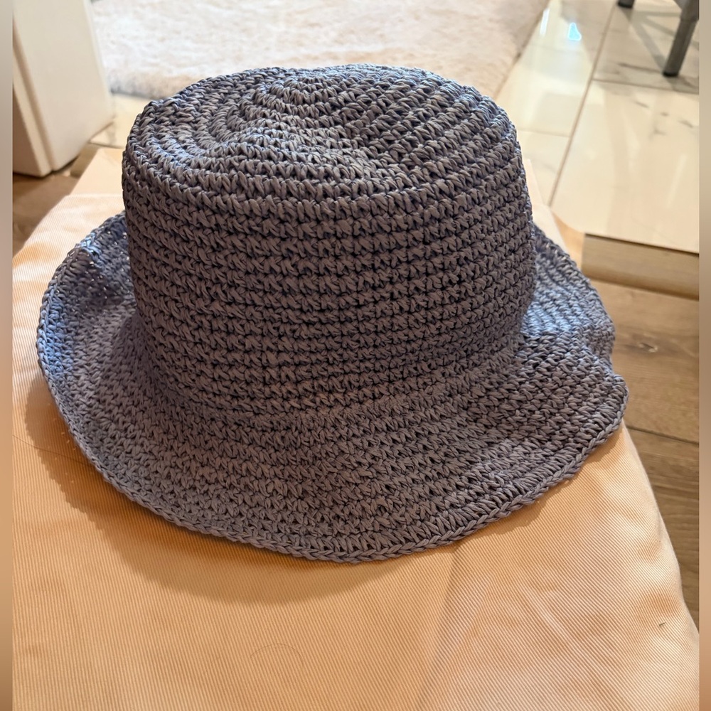 Madewell Blue Crochet Bucket Hat